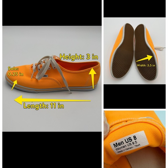 Vans off the Wall Bright Orange Sneakers Lo Pro TB4R Mens 8 Womens 9.5 - Picture 11 of 11